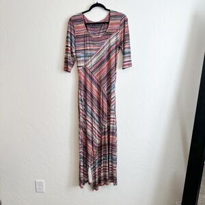 Peruvian Connection | Monserrato Multicolor Jersey Knit Maxi Dress | Medium